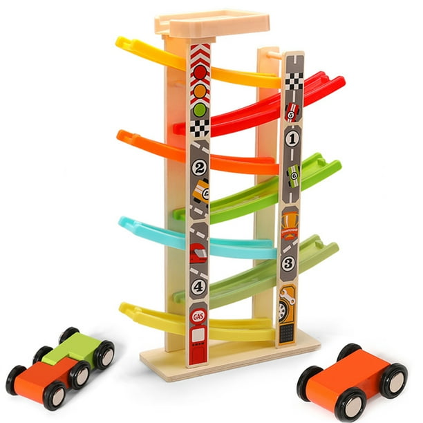 Details about   Car Ramp Toys with 8 Mini Cars Click Clack Racing Track with Parking Lot